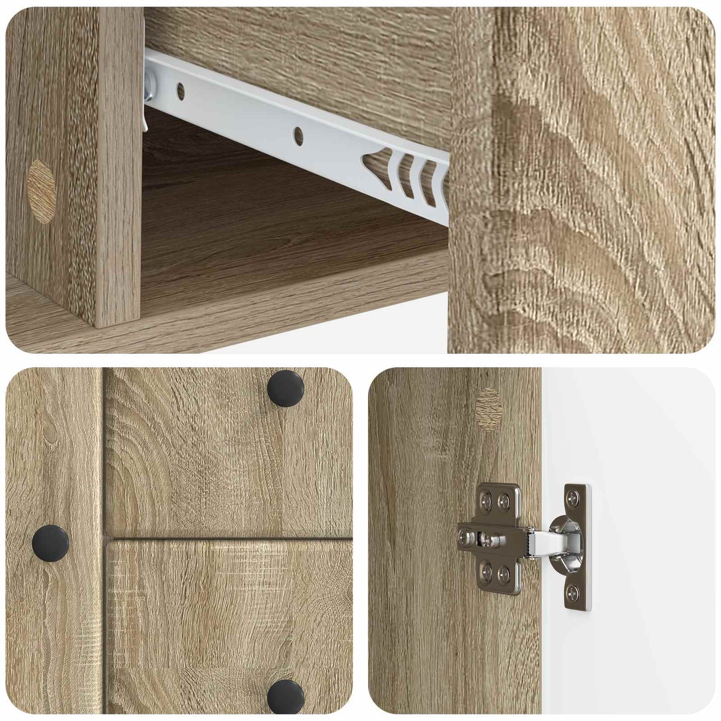 vidaXL Sideboard Sonoma Oak 89 x 34.5 x 60 cm Engineered Wood