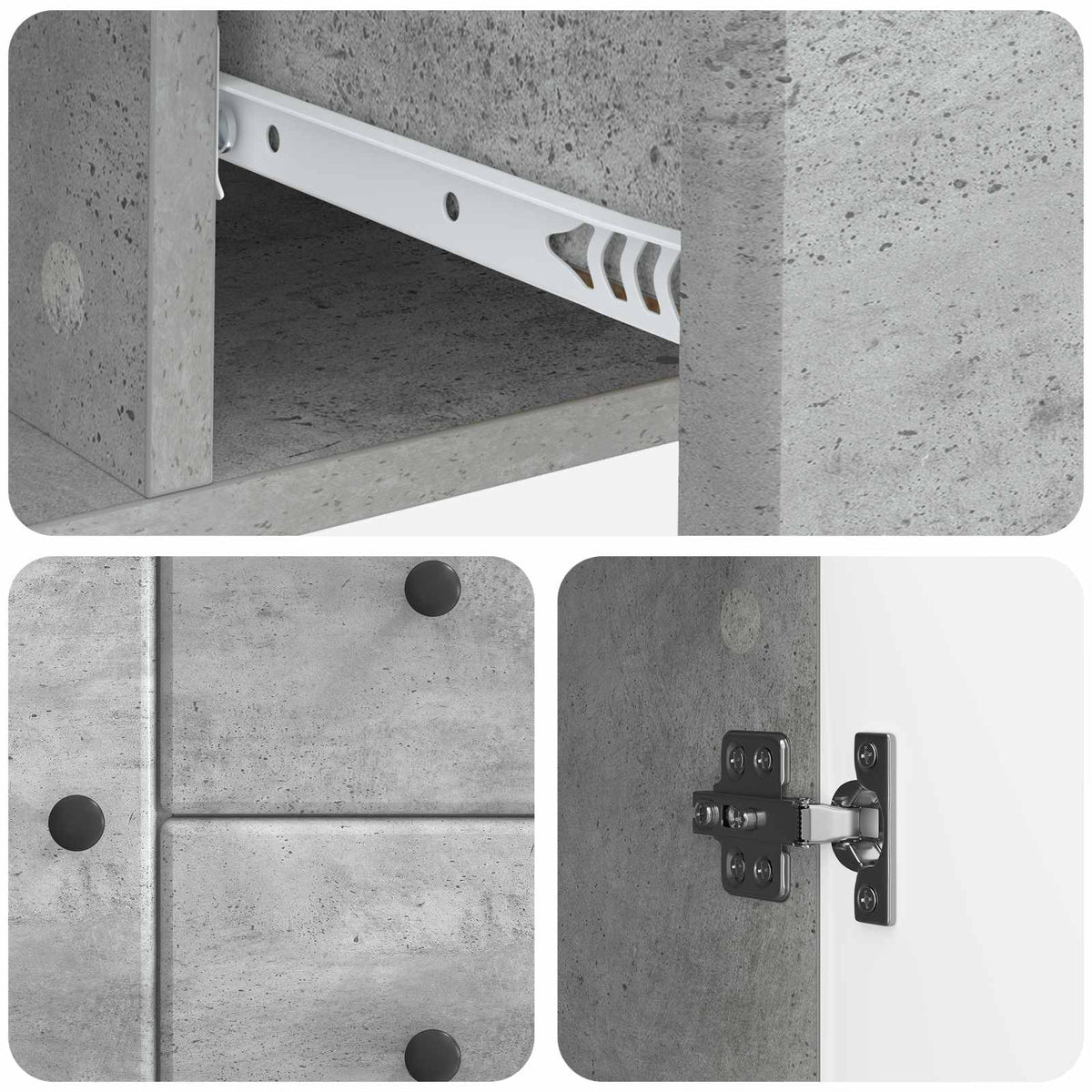 vidaXL Sideboard Concrete Grey 89 x 34.5 x 60 cm Engineered Wood