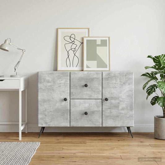vidaXL Sideboard Concrete Grey 89 x 34.5 x 60 cm Engineered Wood