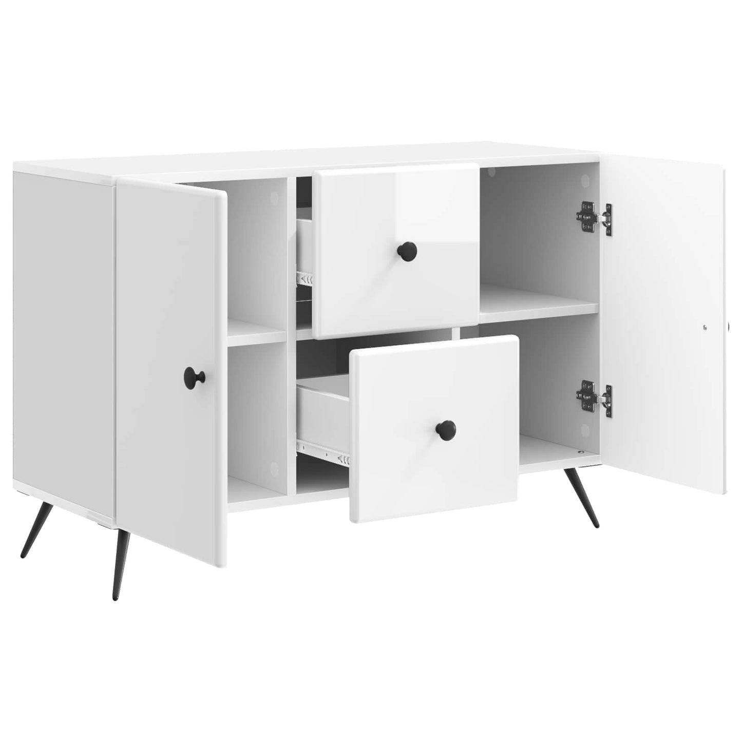 vidaXL Sideboard High Gloss White 89 x 34.5 x 60 cm Engineered Wood