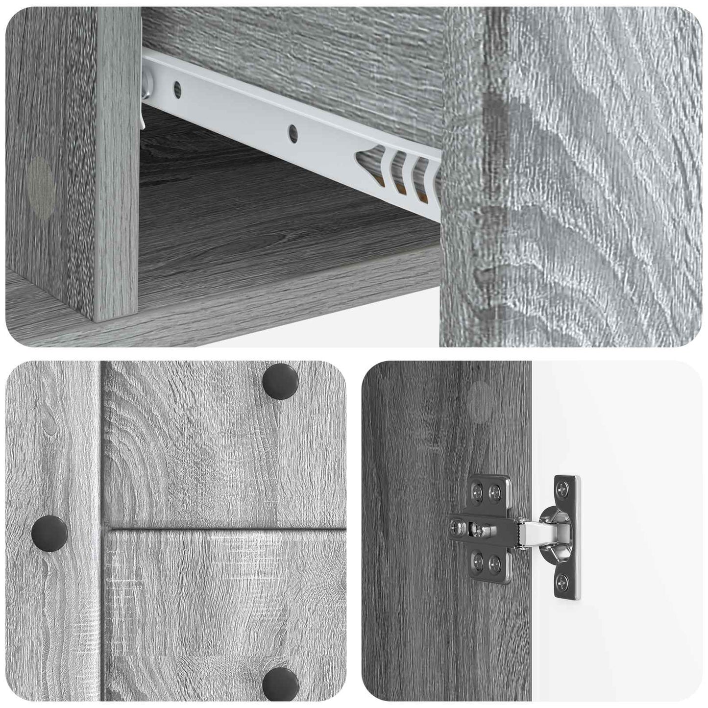 vidaXL Sideboard Grey Sonoma 89 x 34.5 x 60 cm Engineered Wood
