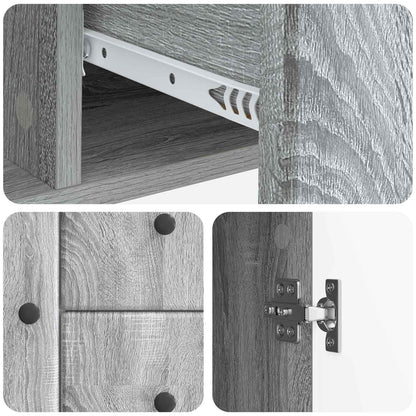 vidaXL Sideboard Grey Sonoma 89 x 34.5 x 60 cm Engineered Wood