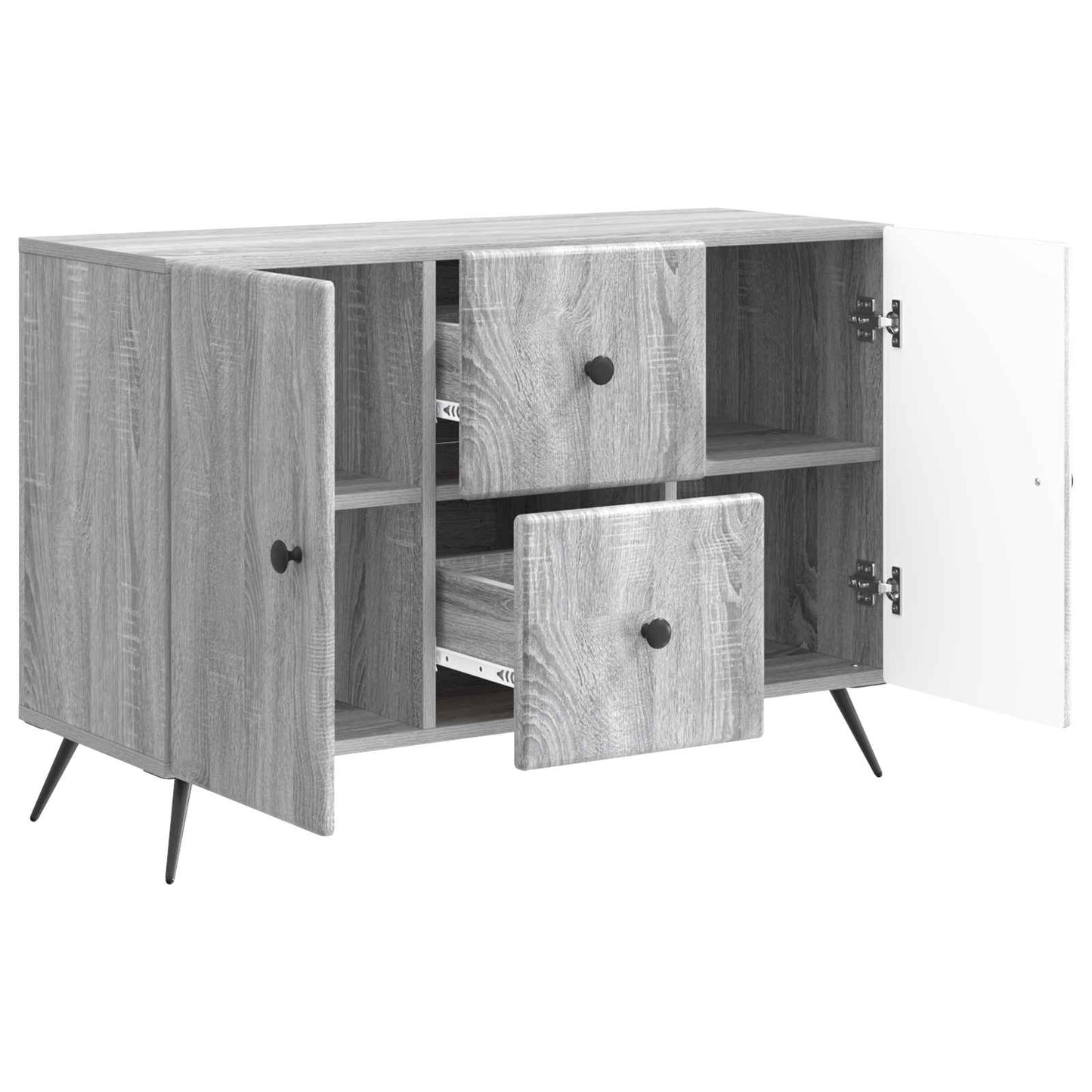 vidaXL Sideboard Grey Sonoma 89 x 34.5 x 60 cm Engineered Wood