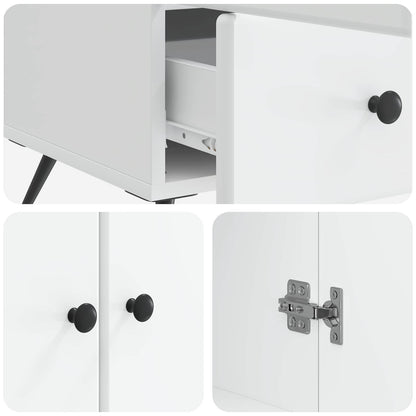vidaXL Sideboard with Drawer White 66 x 34.5 x 95 cm Engineered Wood