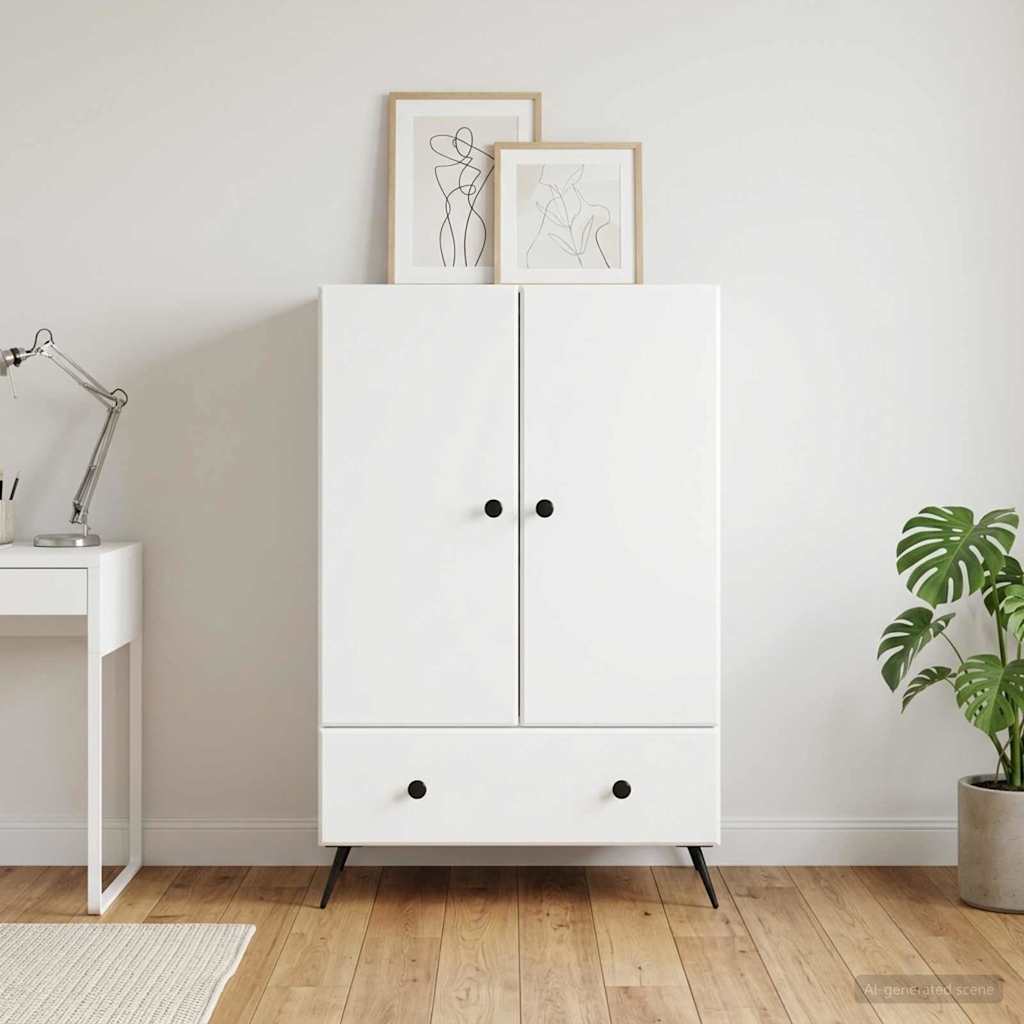 vidaXL Sideboard with Drawer White 66 x 34.5 x 95 cm Engineered Wood