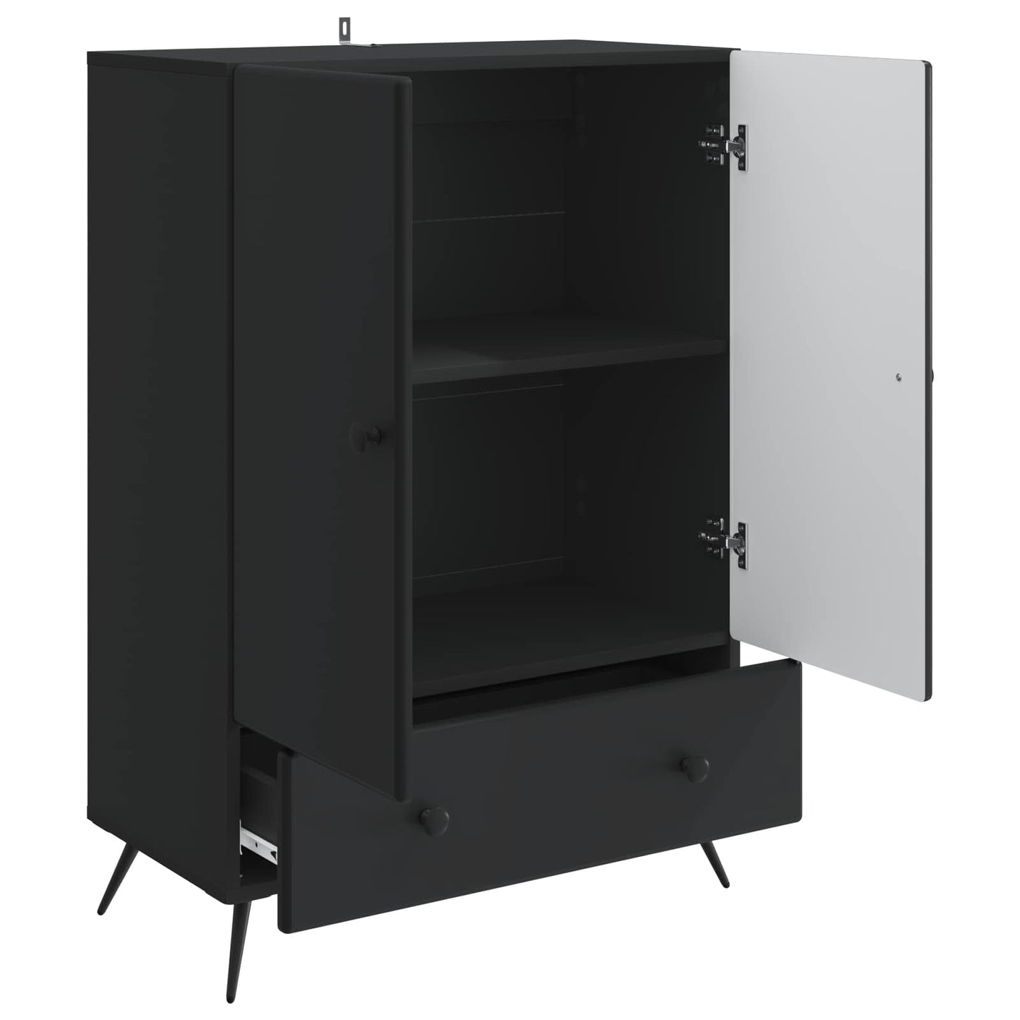 vidaXL Sideboard with Drawer Black 66 x 34.5 x 95 cm Engineered Wood