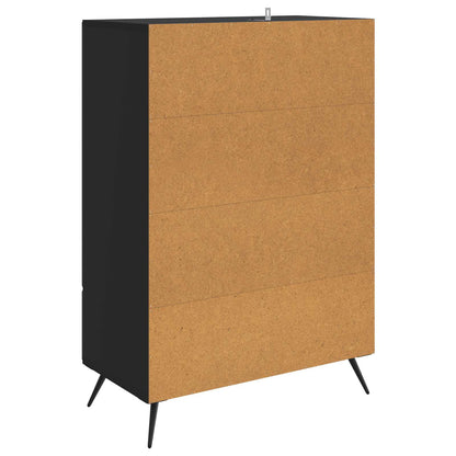 vidaXL Sideboard with Drawer Black 66 x 34.5 x 95 cm Engineered Wood