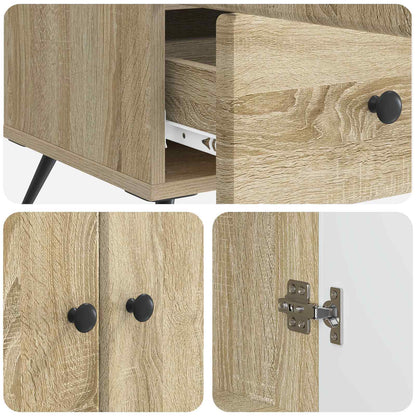vidaXL Sideboard Sonoma Oak 66 x 34.5 x 95 cm Engineered Wood