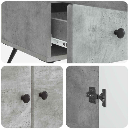 vidaXL Sideboard Concrete Grey 66 x 34.5 x 95 cm Engineered Wood