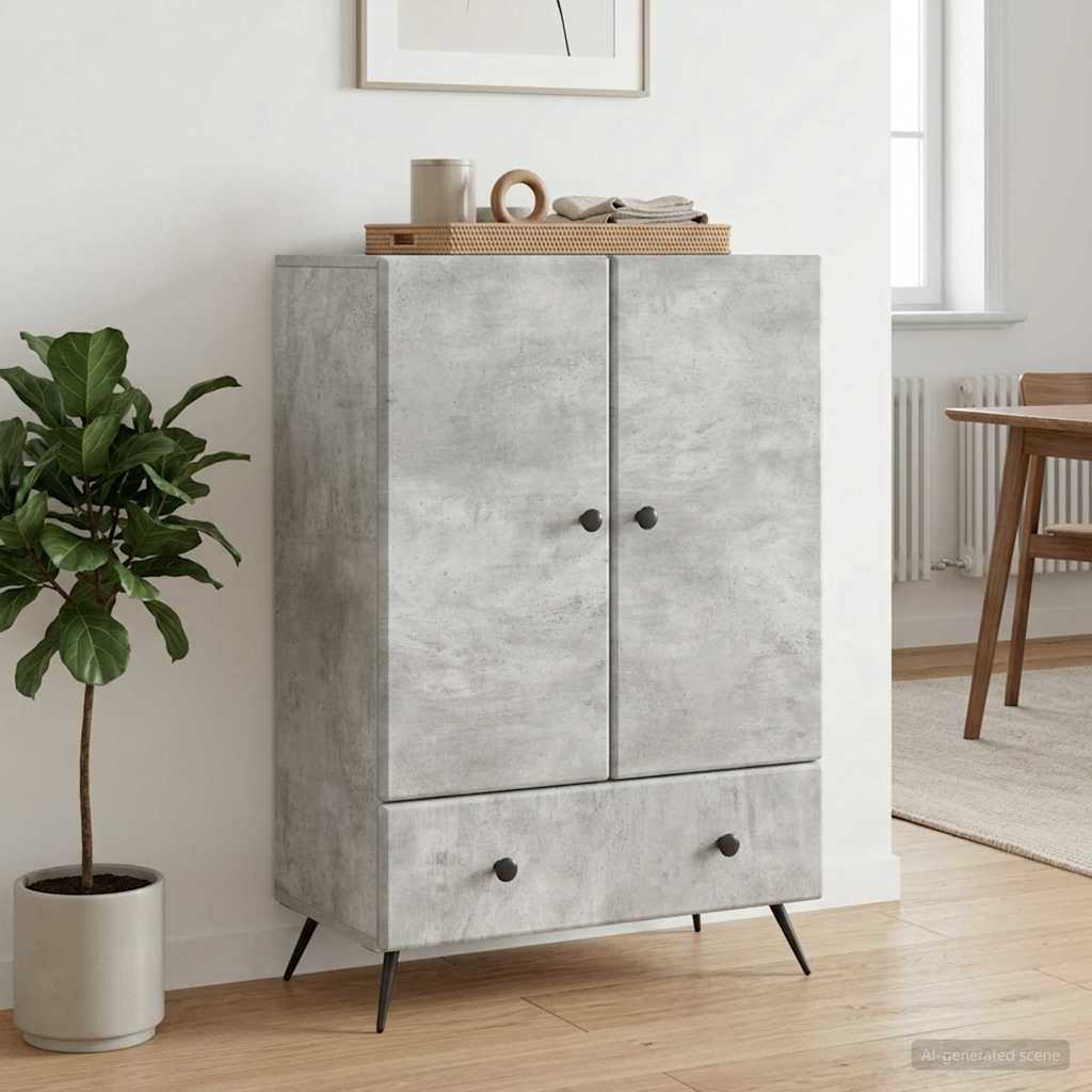 vidaXL Sideboard Concrete Grey 66 x 34.5 x 95 cm Engineered Wood