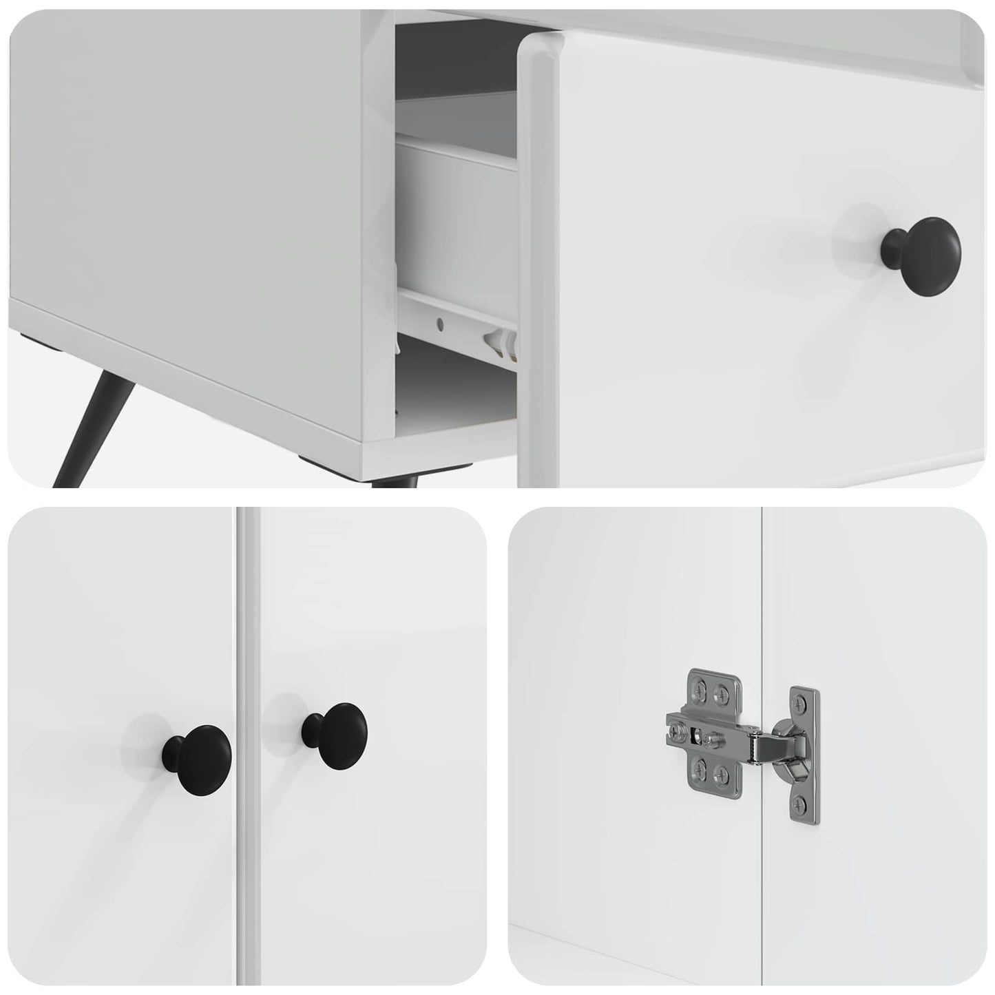 vidaXL Sideboard High Gloss White 66 x 34.5 x 95 cm Engineered Wood