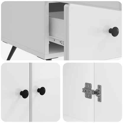 vidaXL Sideboard High Gloss White 66 x 34.5 x 95 cm Engineered Wood