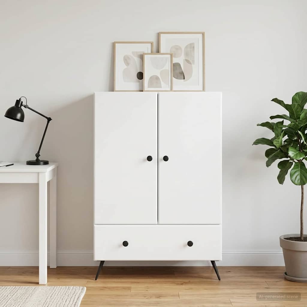vidaXL Sideboard High Gloss White 66 x 34.5 x 95 cm Engineered Wood