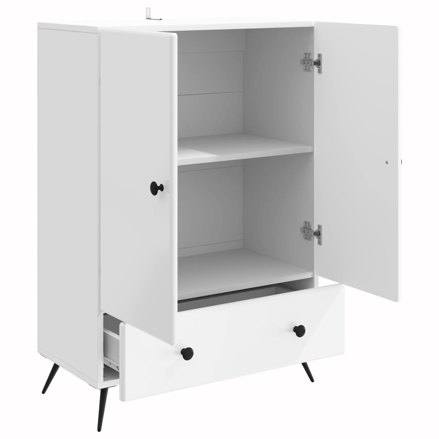 vidaXL Sideboard High Gloss White 66 x 34.5 x 95 cm Engineered Wood