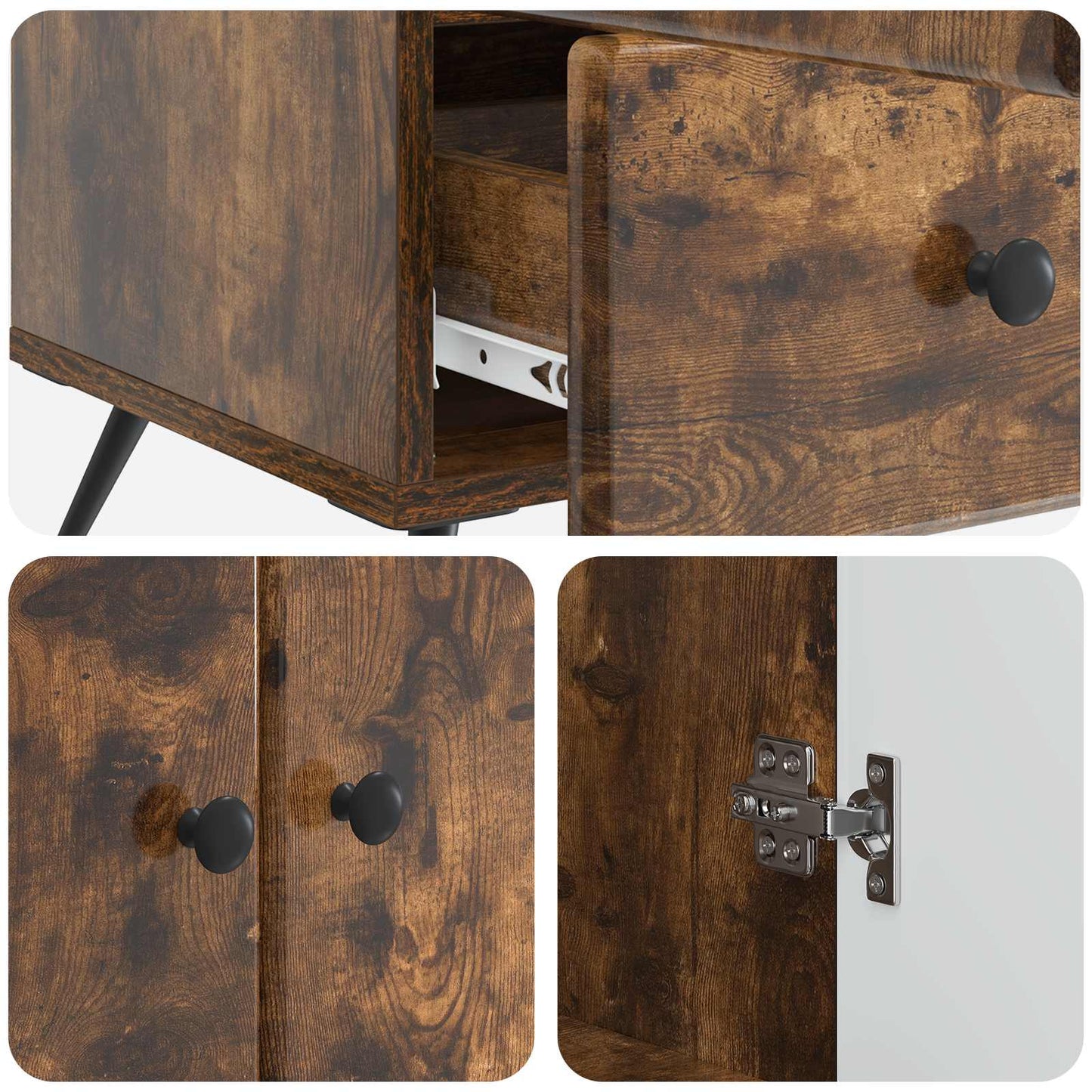 vidaXL Sideboard Smoked Oak 66 x 34.5 x 95 cm Engineered Wood