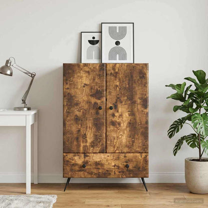vidaXL Sideboard Smoked Oak 66 x 34.5 x 95 cm Engineered Wood