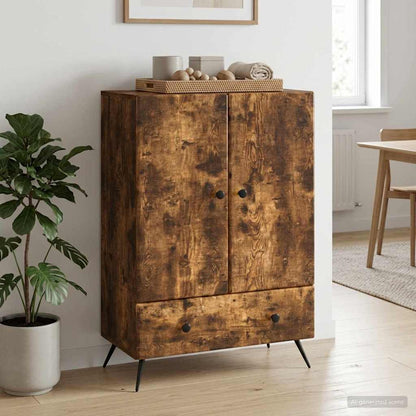 vidaXL Sideboard Smoked Oak 66 x 34.5 x 95 cm Engineered Wood