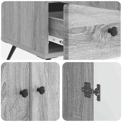 vidaXL Sideboard Grey Sonoma 66 x 34.5 x 95 cm Engineered Wood
