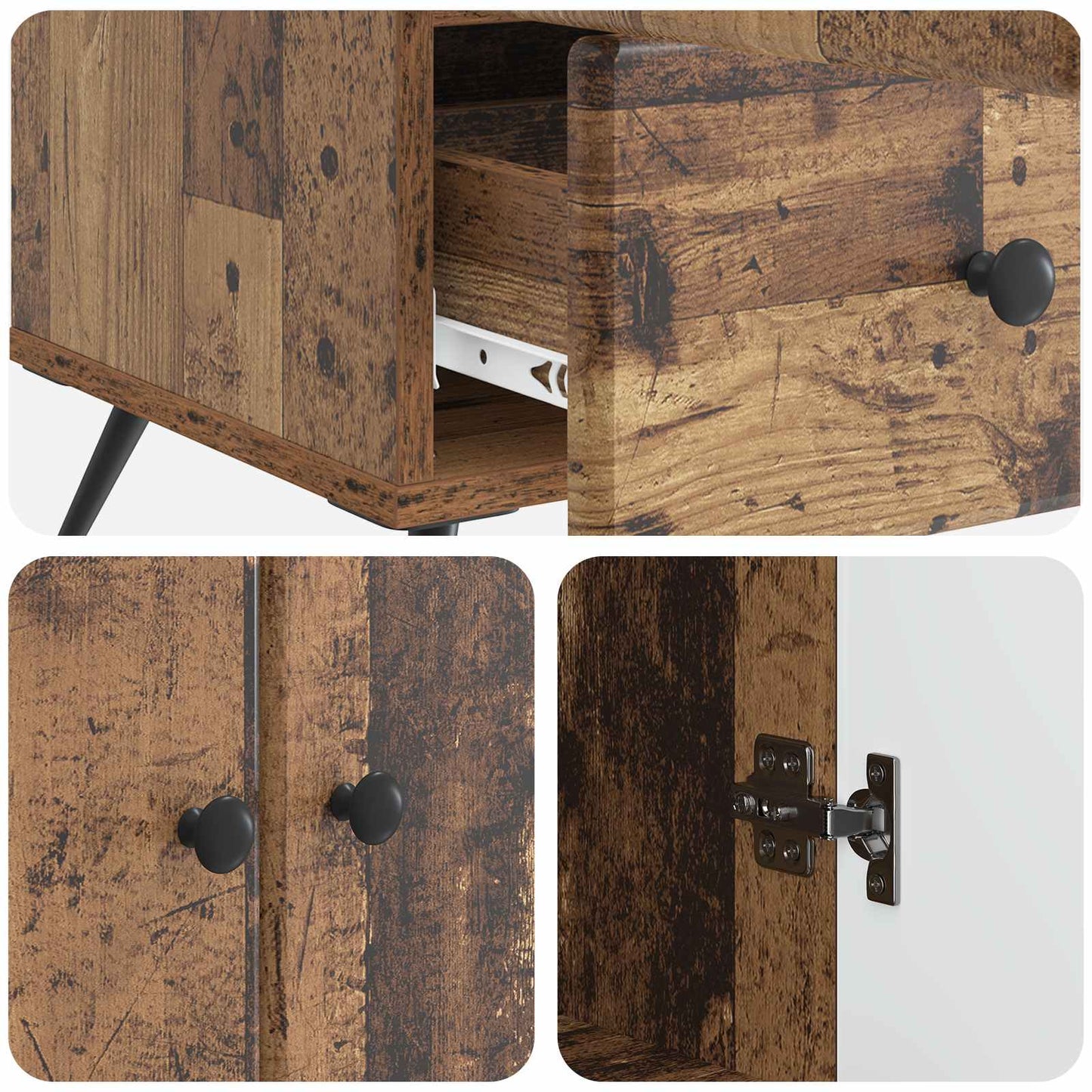 vidaXL Sideboard Old Wood 66 x 34.5 x 95 cm Engineered Wood