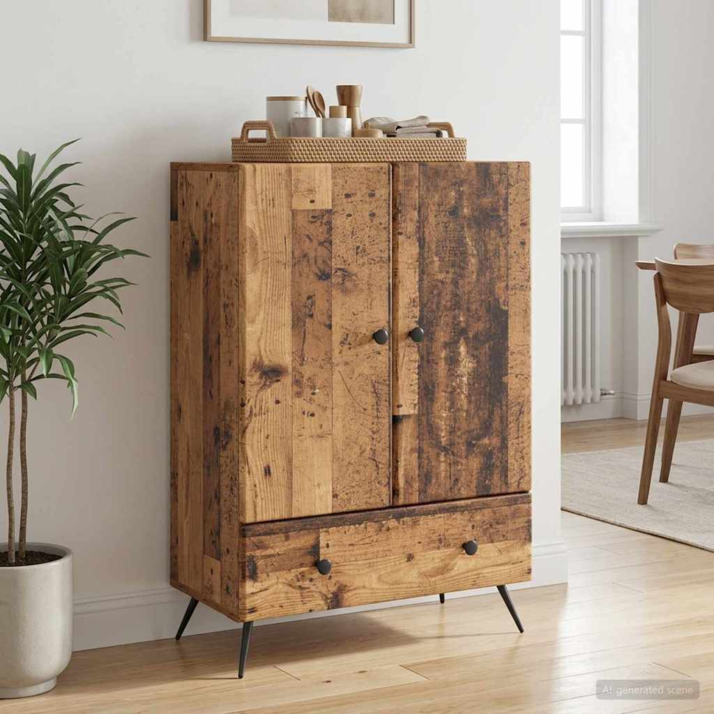 vidaXL Sideboard Old Wood 66 x 34.5 x 95 cm Engineered Wood