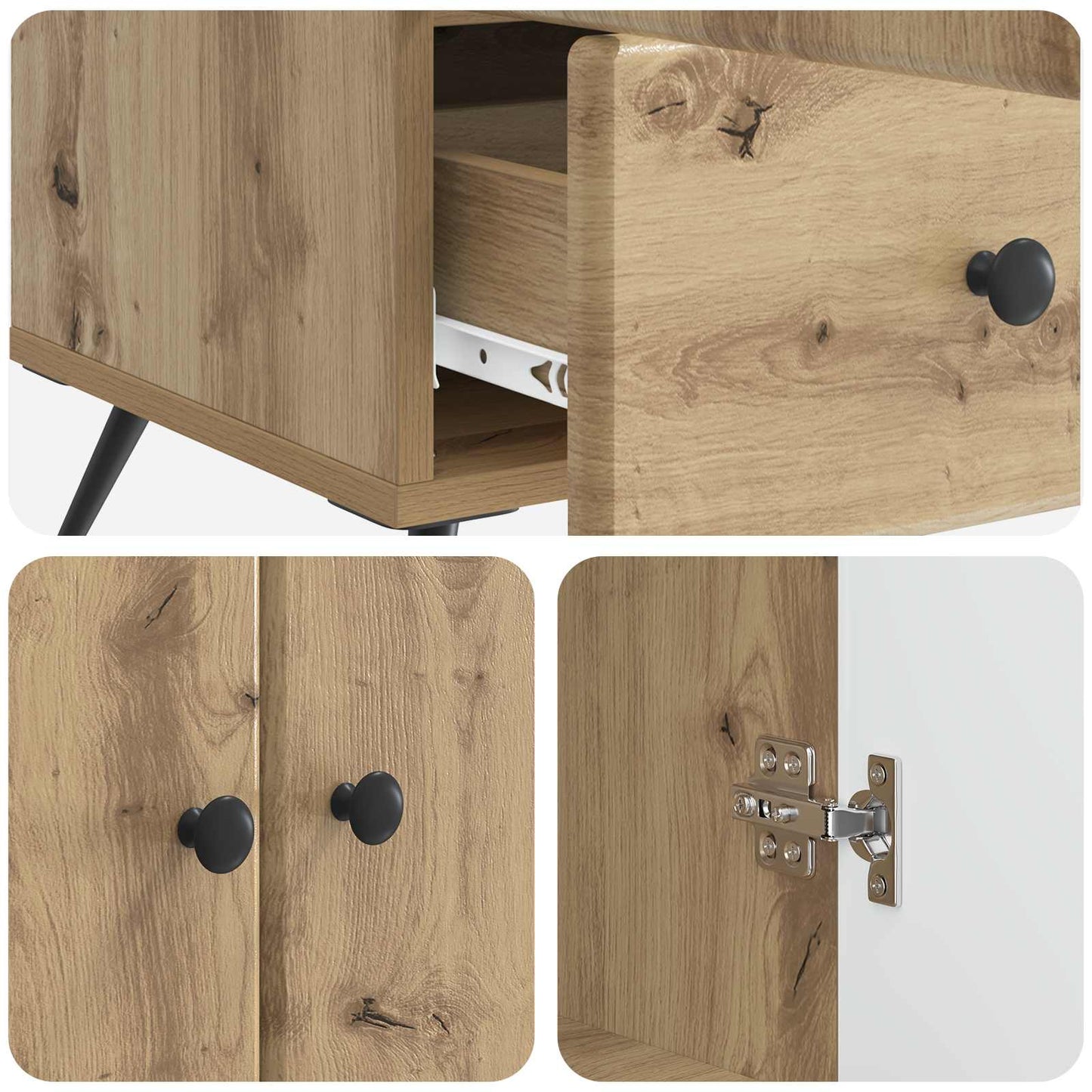 vidaXL Sideboard Artisan Oak 66 x 34.5 x 95 cm Engineered Wood