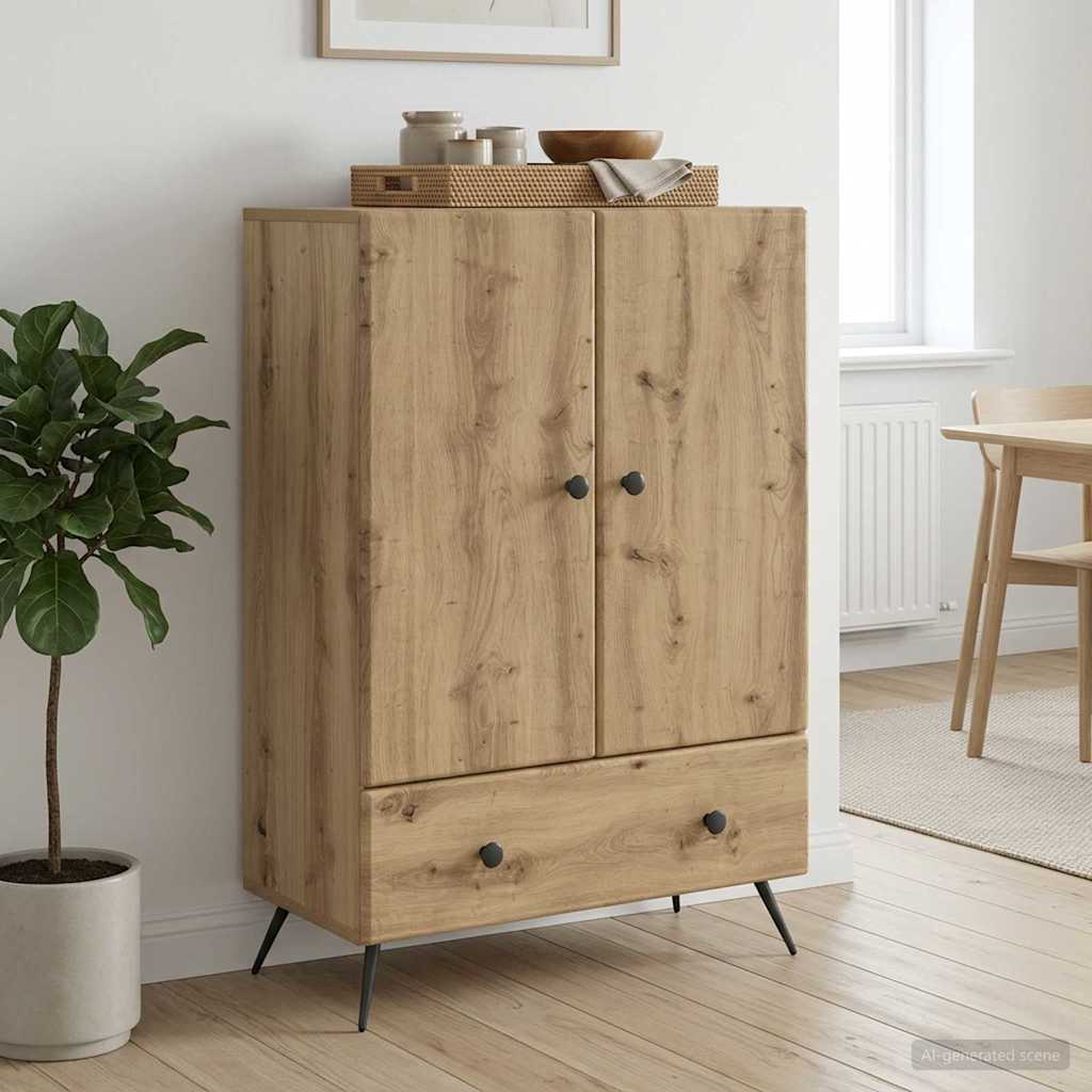 vidaXL Sideboard Artisan Oak 66 x 34.5 x 95 cm Engineered Wood