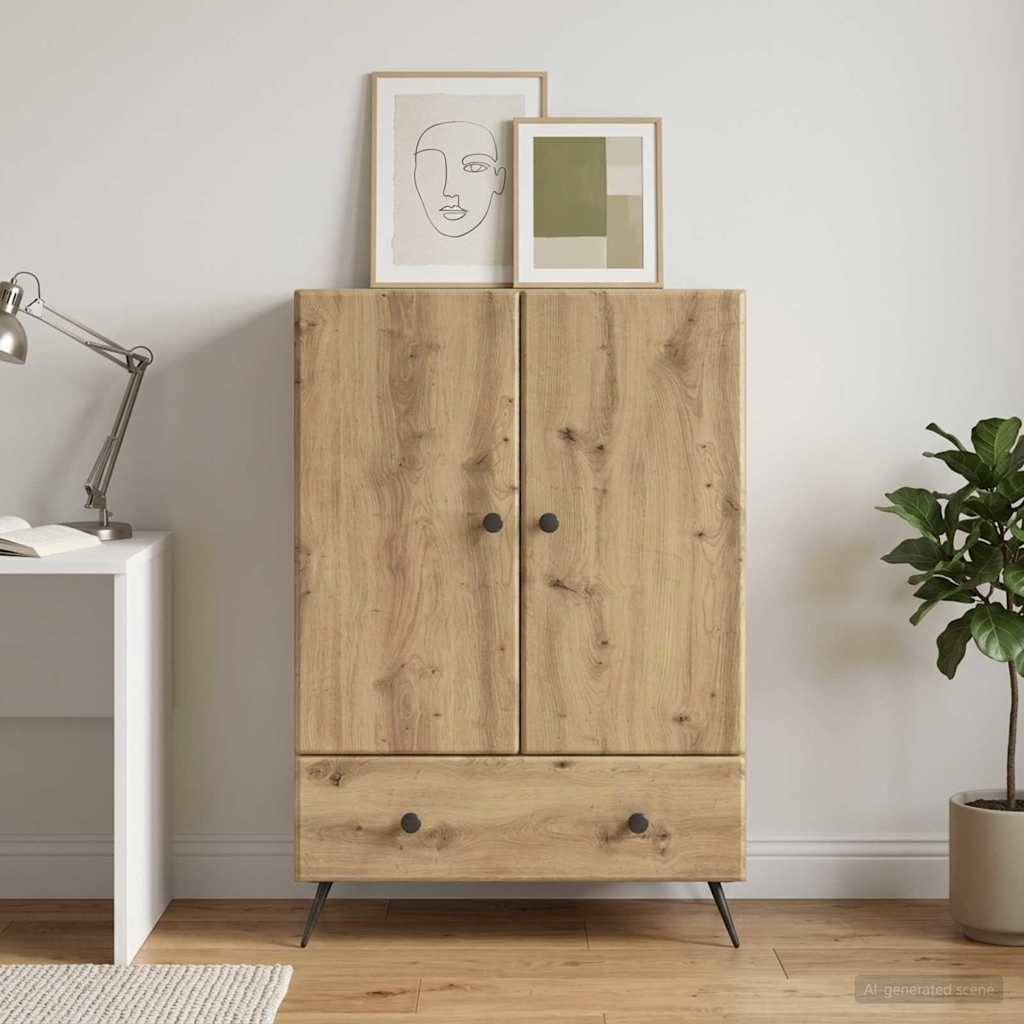 vidaXL Sideboard Artisan Oak 66 x 34.5 x 95 cm Engineered Wood