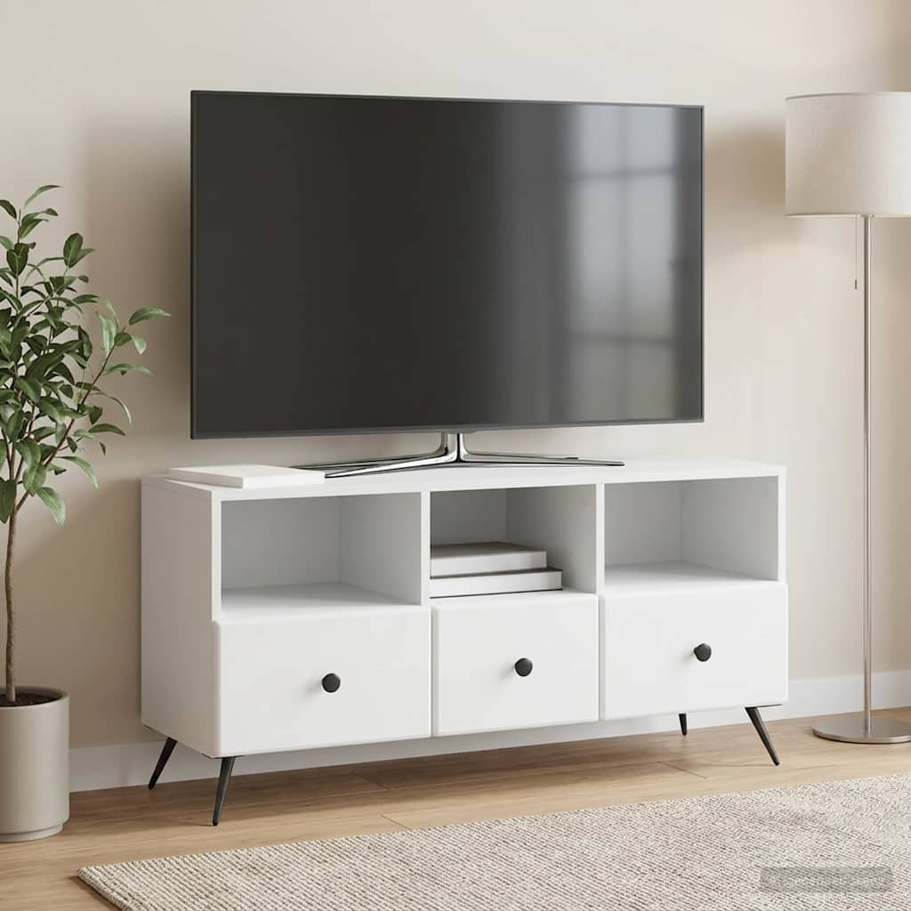 vidaXL TV Cabinet with Drawer White 102 x 34.5 x 50 cm Engineered Wood