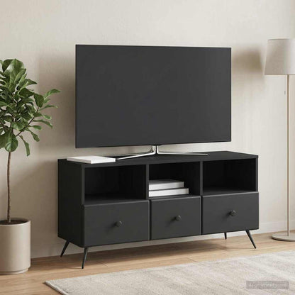 vidaXL TV Cabinet with Drawer Black 102 x 34.5 x 50 cm Engineered Wood