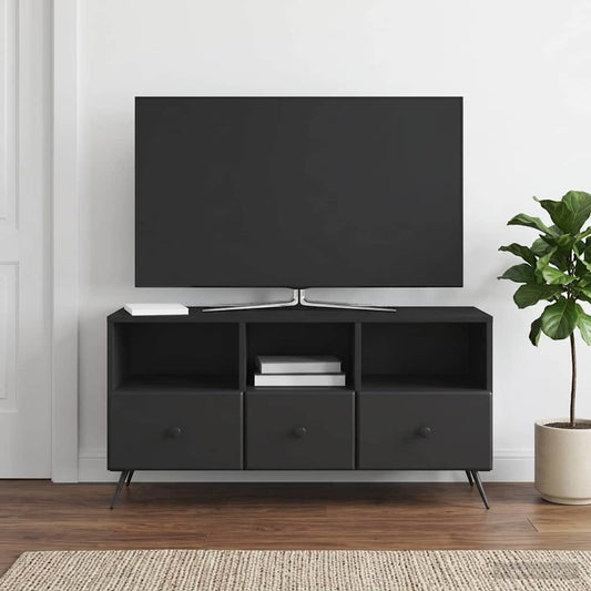 vidaXL TV Cabinet with Drawer Black 102 x 34.5 x 50 cm Engineered Wood