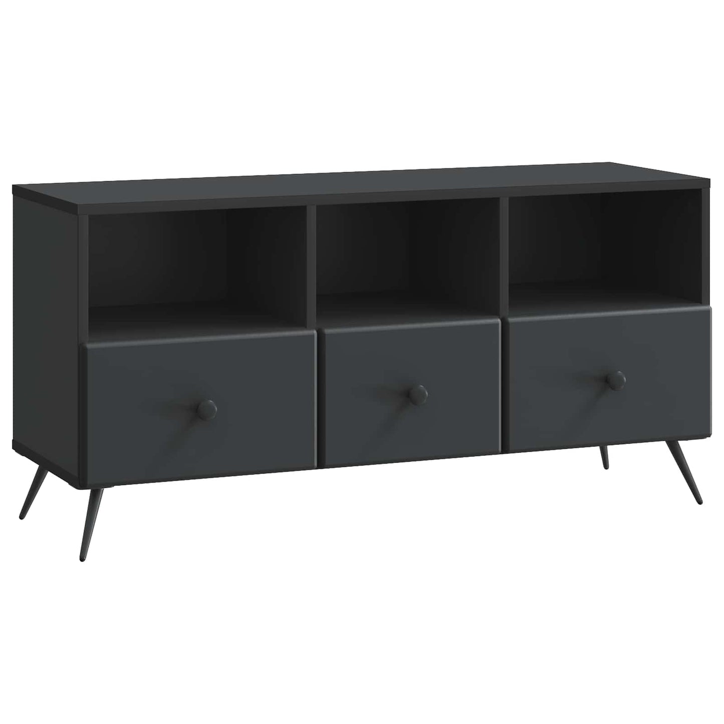 vidaXL TV Cabinet with Drawer Black 102 x 34.5 x 50 cm Engineered Wood