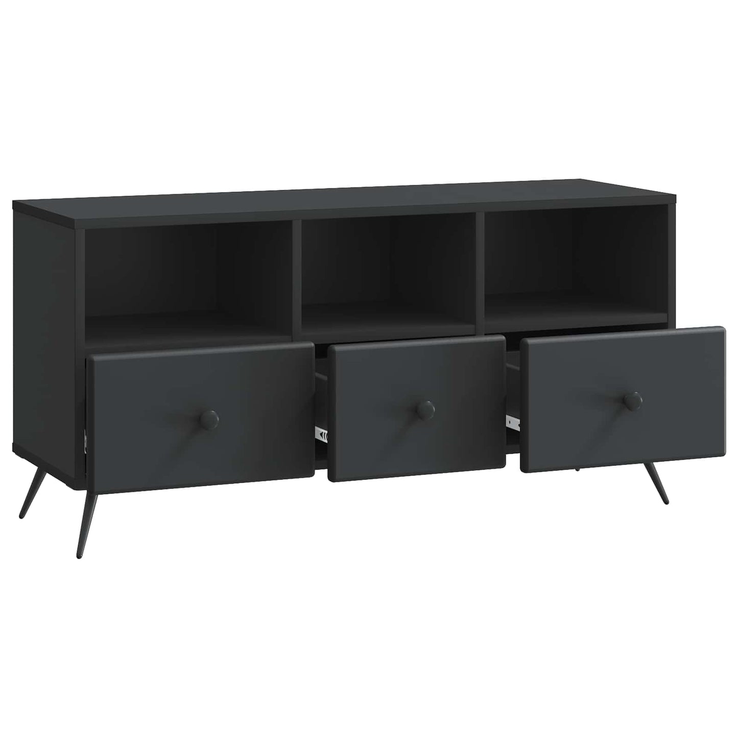 vidaXL TV Cabinet with Drawer Black 102 x 34.5 x 50 cm Engineered Wood