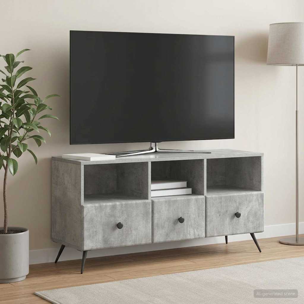 vidaXL TV Cabinet Concrete Grey 102 x 34.5 x 50 cm Engineered Wood
