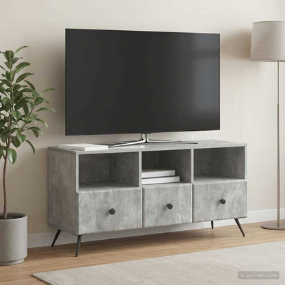 vidaXL TV Cabinet Concrete Grey 102 x 34.5 x 50 cm Engineered Wood