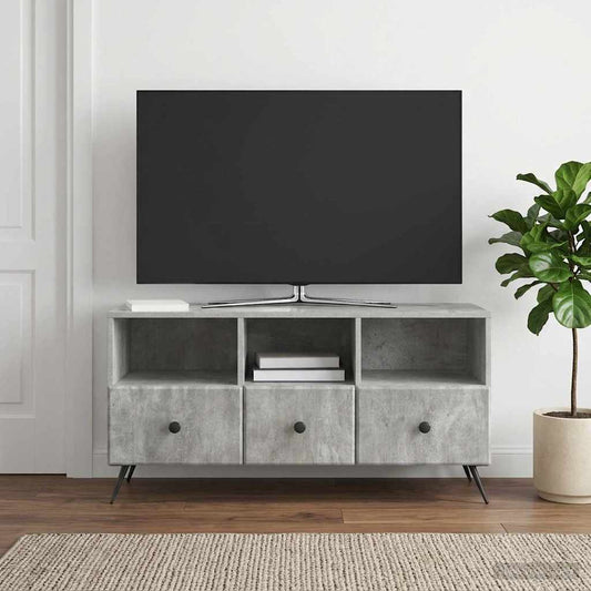 vidaXL TV Cabinet Concrete Grey 102 x 34.5 x 50 cm Engineered Wood
