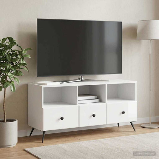 vidaXL TV Cabinet High Gloss White 102 x 34.5 x 50 cm Engineered Wood