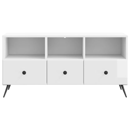 vidaXL TV Cabinet High Gloss White 102 x 34.5 x 50 cm Engineered Wood