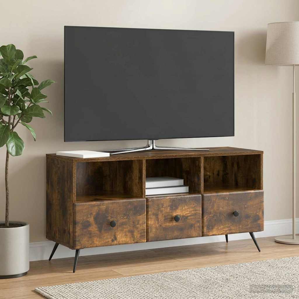 vidaXL TV Cabinet Smoked Oak 102 x 34.5 x 50 cm Engineered Wood