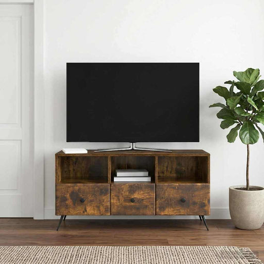 vidaXL TV Cabinet Smoked Oak 102 x 34.5 x 50 cm Engineered Wood