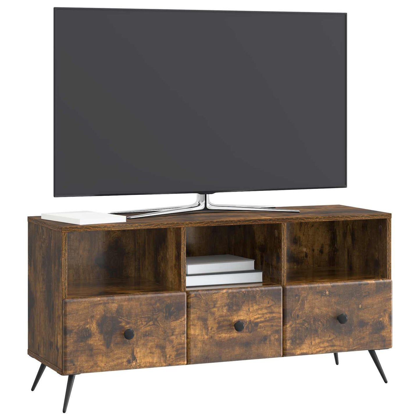 vidaXL TV Cabinet Smoked Oak 102 x 34.5 x 50 cm Engineered Wood