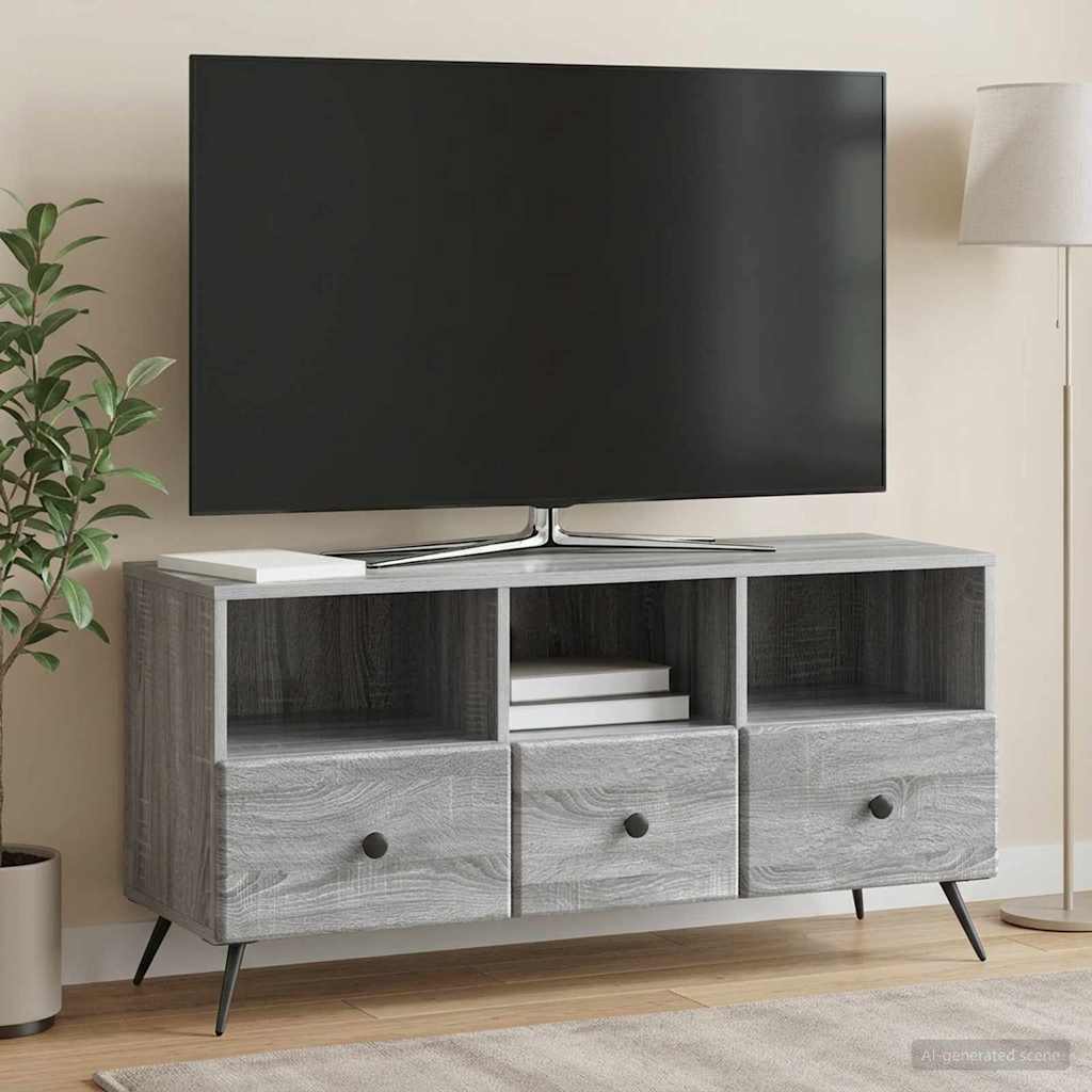 vidaXL TV Cabinet Grey Sonoma 102 x 34.5 x 50 cm Engineered Wood