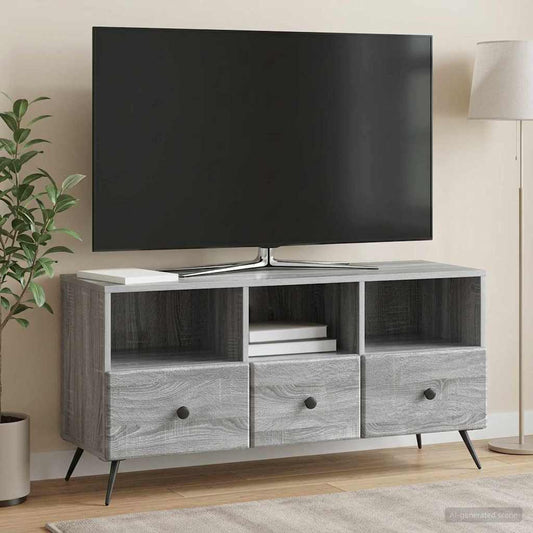vidaXL TV Cabinet Grey Sonoma 102 x 34.5 x 50 cm Engineered Wood