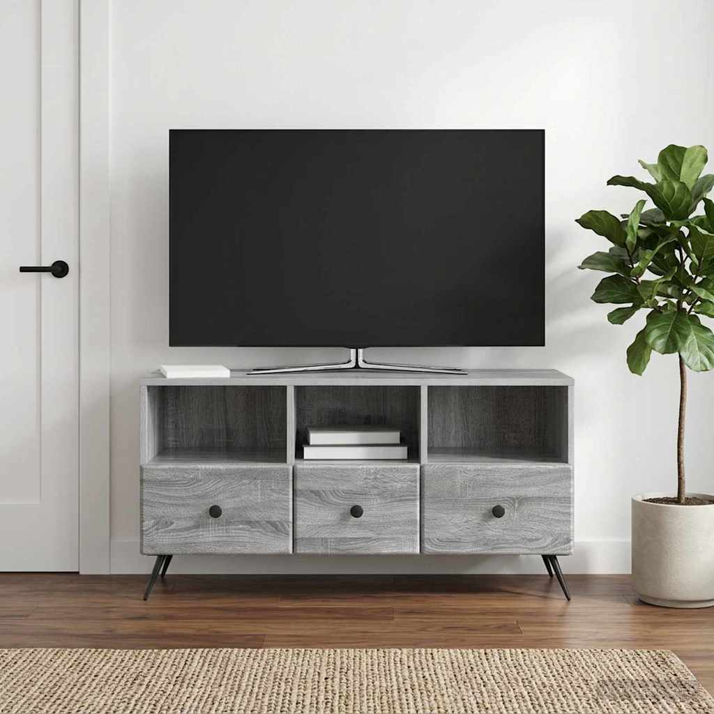 vidaXL TV Cabinet Grey Sonoma 102 x 34.5 x 50 cm Engineered Wood