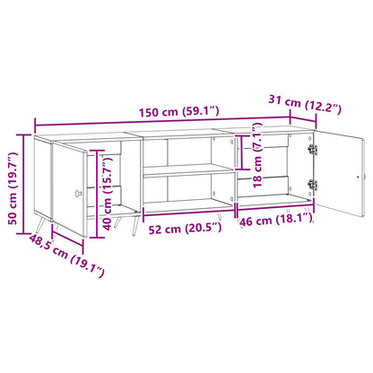 vidaXL TV Cabinet White 150 x 31 x 50 cm Engineered Wood