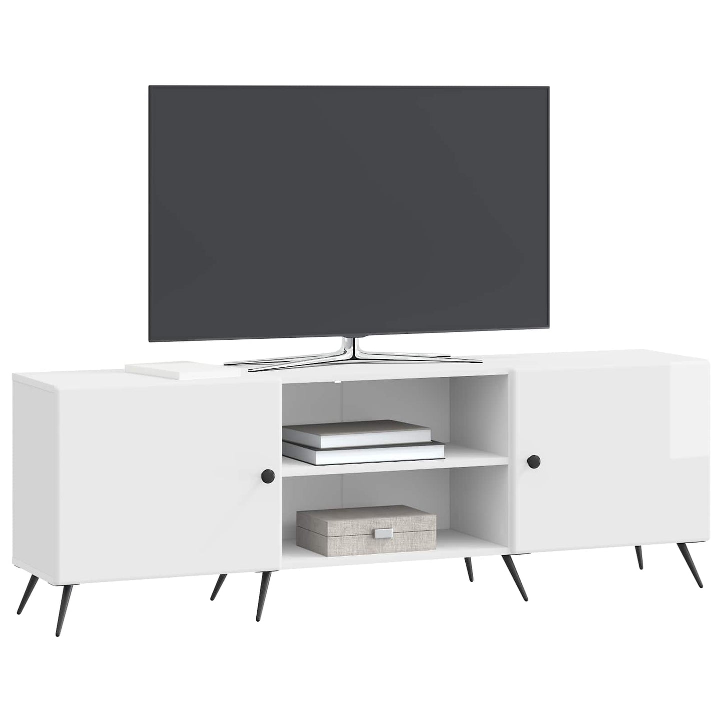 vidaXL TV Cabinet High Gloss White 150 x 31 x 50 cm Engineered Wood
