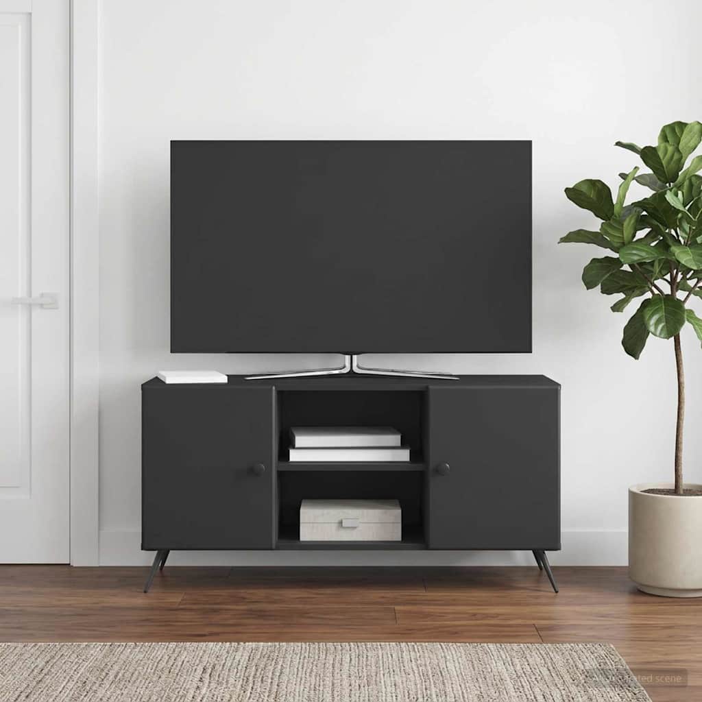 vidaXL TV Cabinet Black 102 x 34.5 x 50 cm Engineered Wood