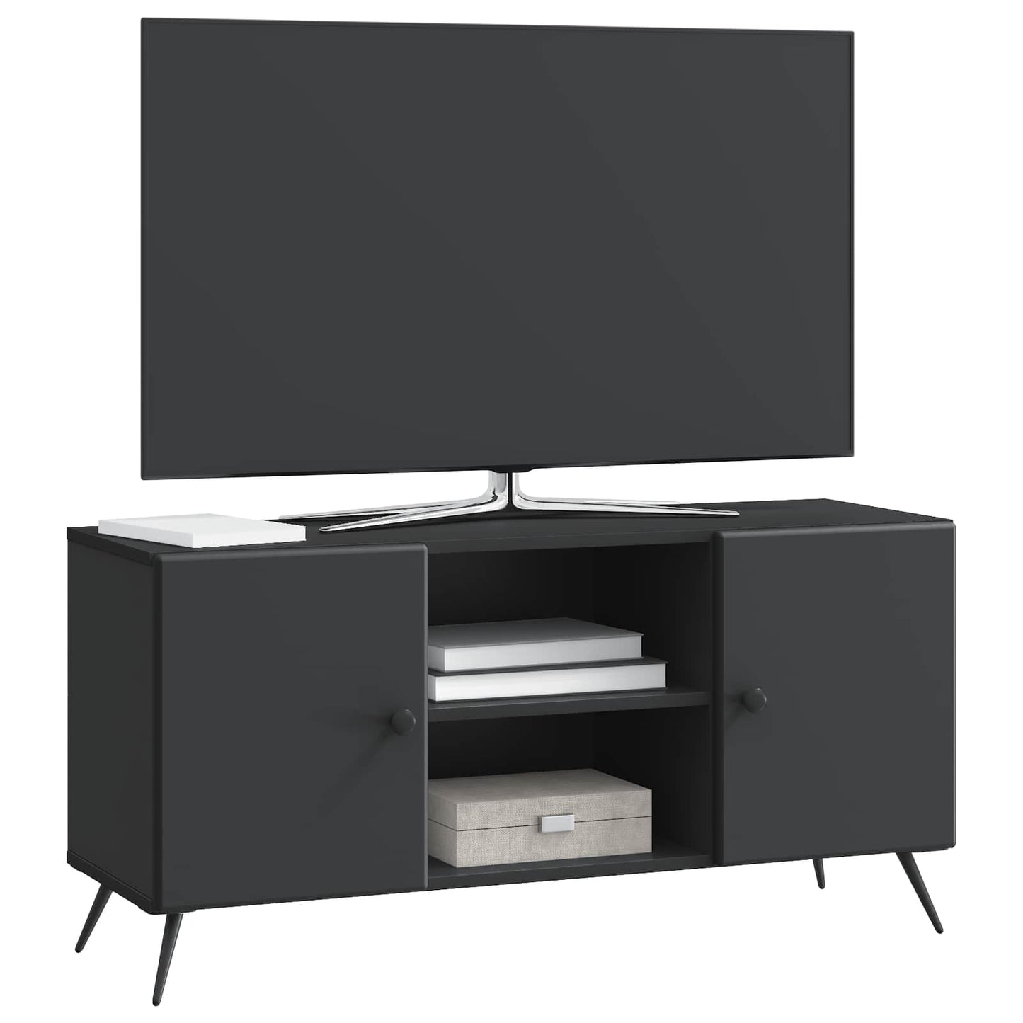 vidaXL TV Cabinet Black 102 x 34.5 x 50 cm Engineered Wood