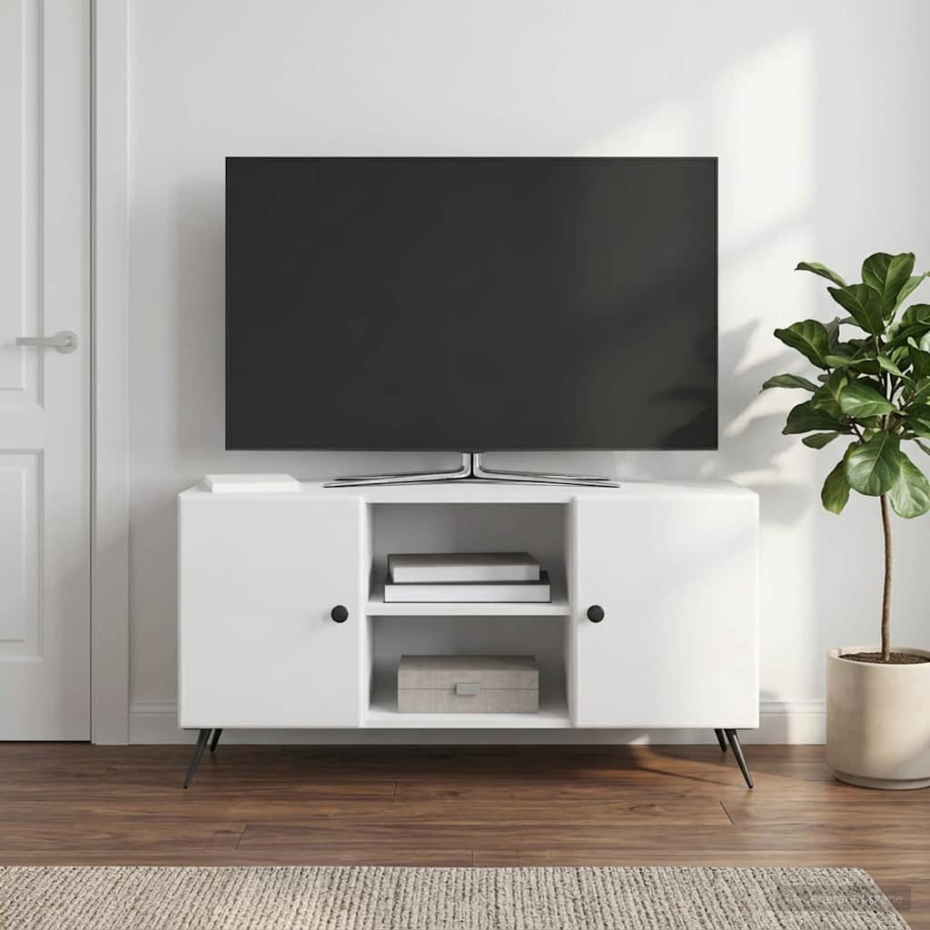 vidaXL TV Cabinet High Gloss White 102 x 34.5 x 50 cm Engineered Wood