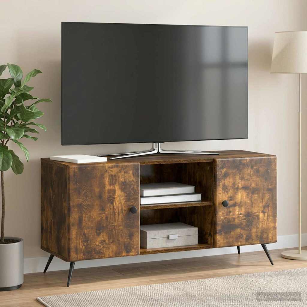 vidaXL TV Cabinet Smoked Oak 102 x 34.5 x 50 cm Engineered Wood
