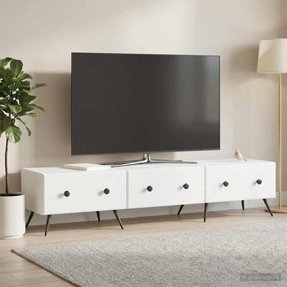 vidaXL TV Cabinet with Drawer White 147 x 34.5 x 30 cm Engineered Wood